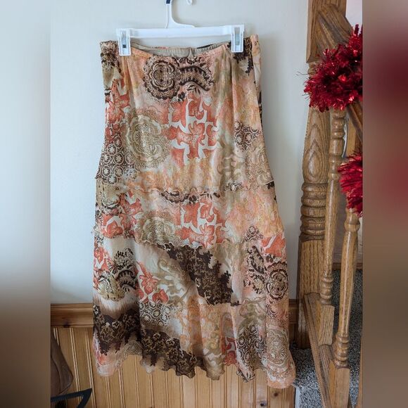 Y2K Dressbarn Fairycore Floral Tiered Skirt Size Large - Picture 6 of 10